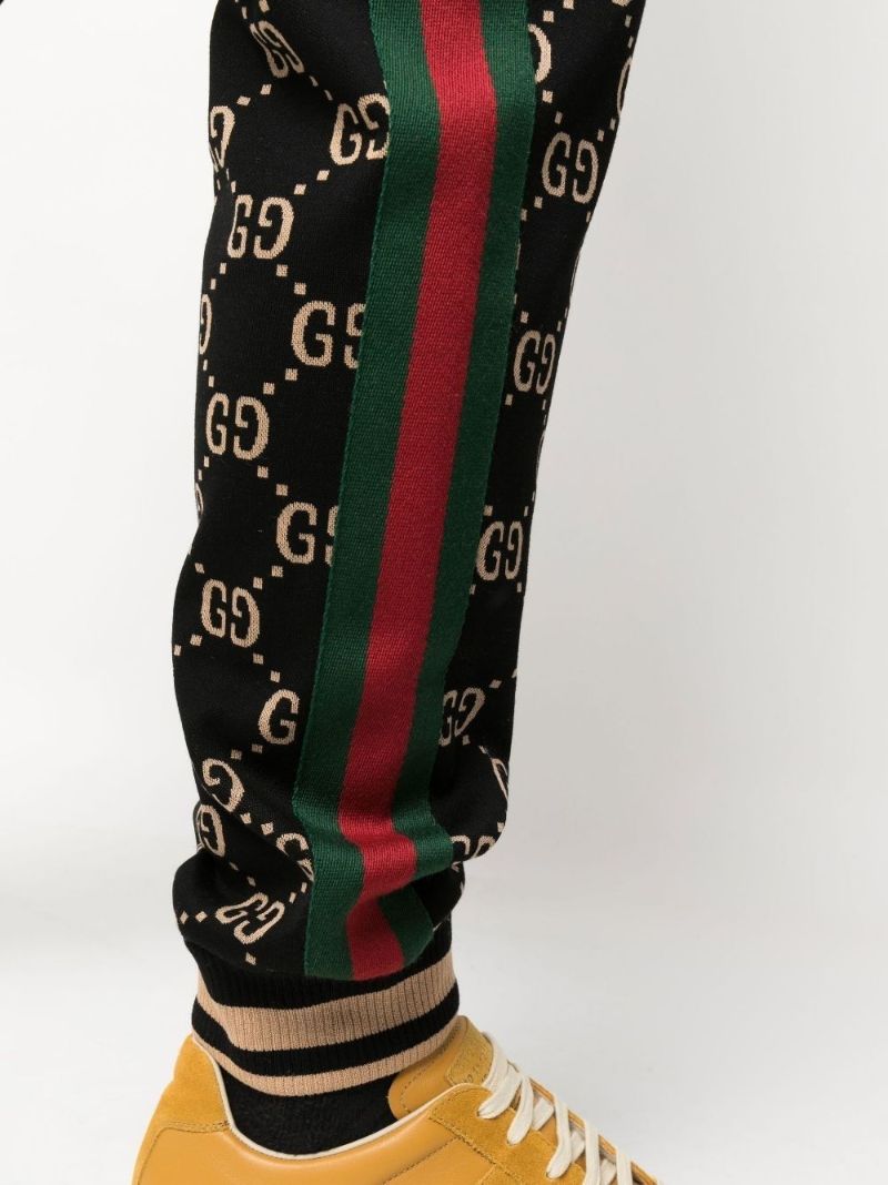 Black Gg Jacquard Track Pants