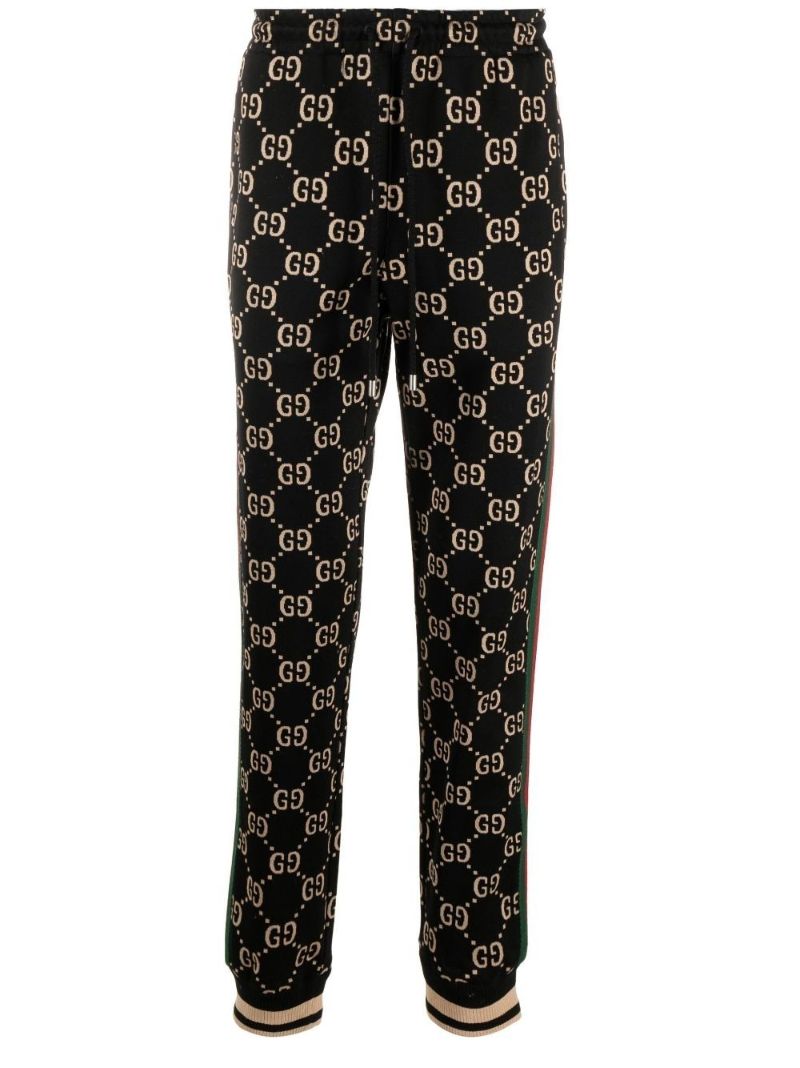 Black Gg Jacquard Track Pants