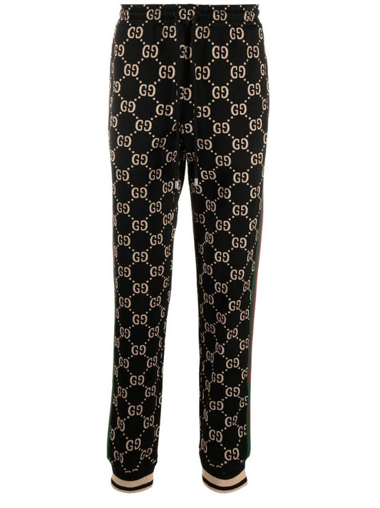 Black Gg Jacquard Track Pants