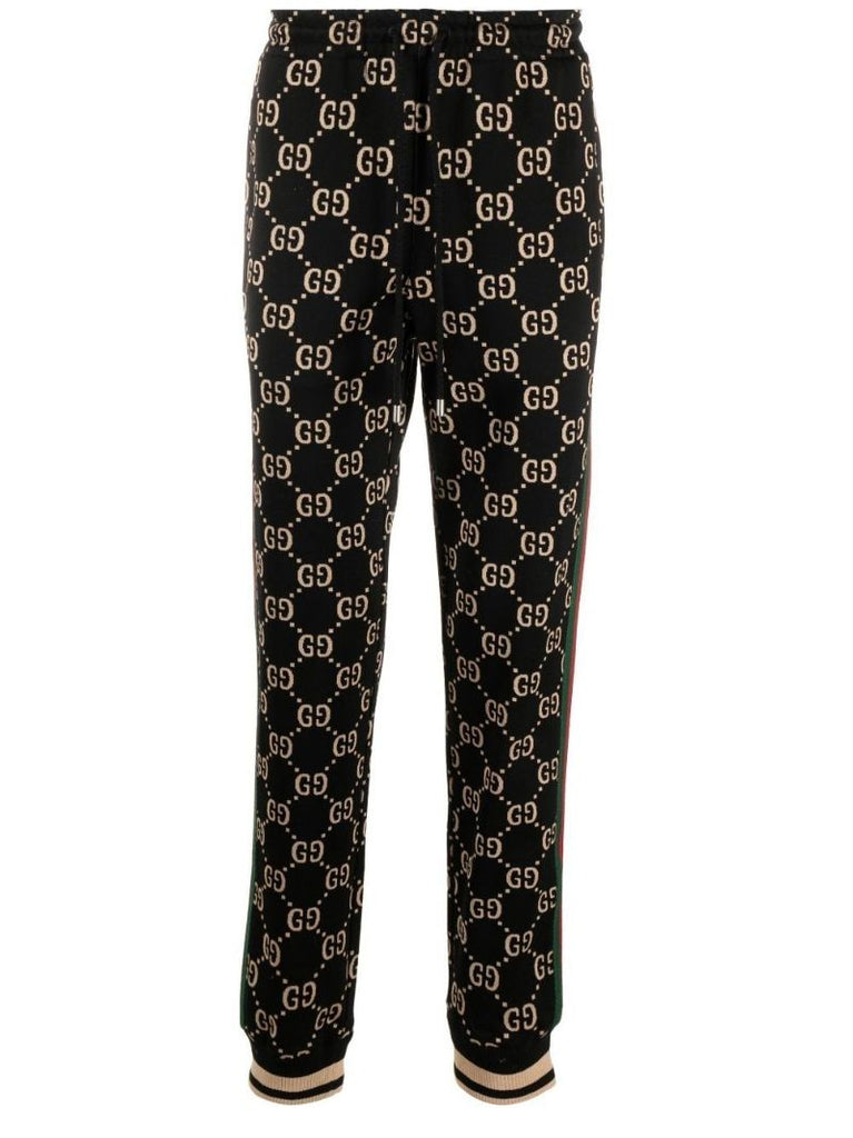 Black Gg Jacquard Track Pants