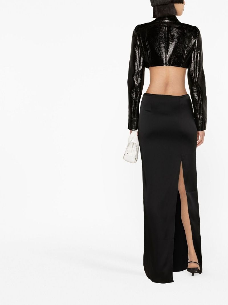 Black Cropped Vinyl Jacket