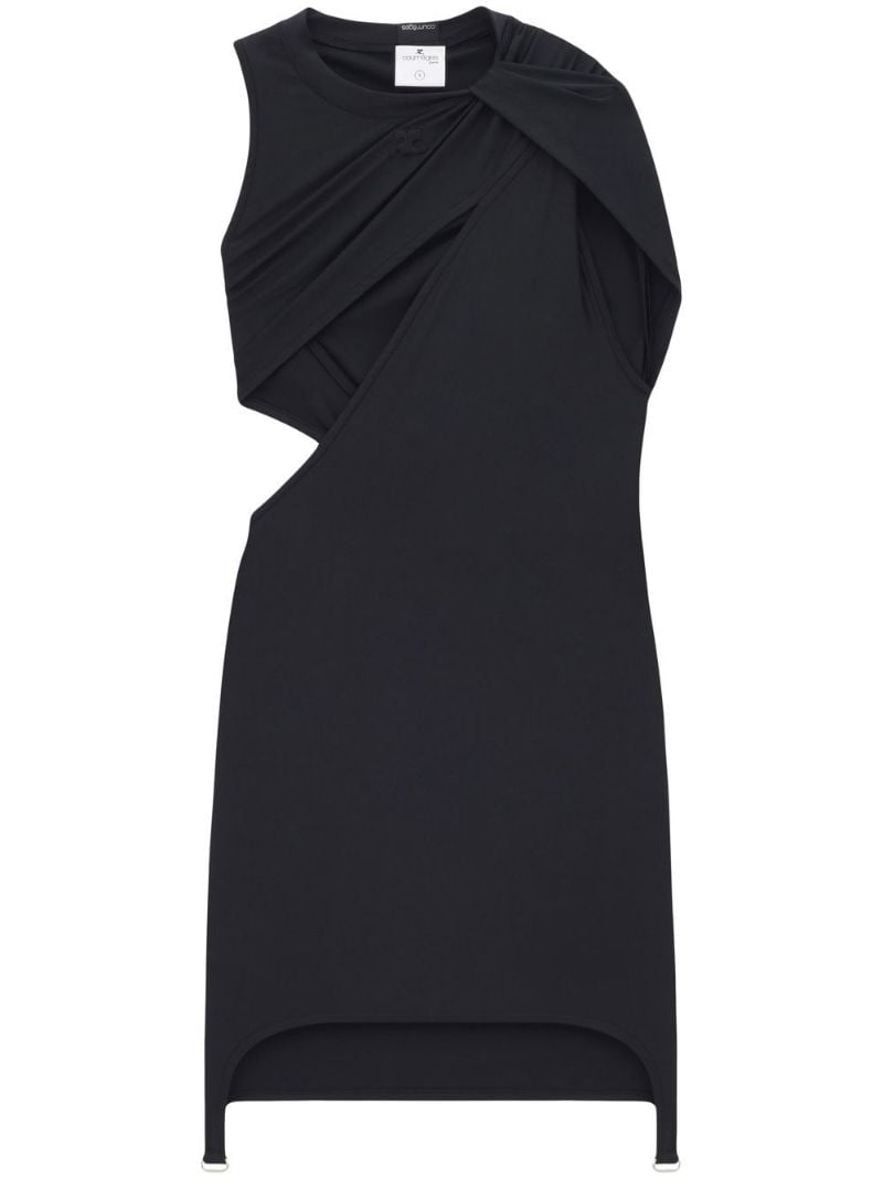 Black Draped Cut-out Mini Dress