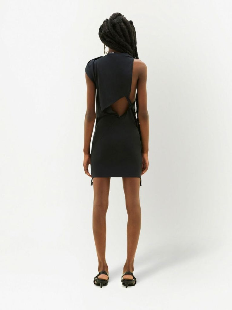 Black Draped Cut-out Mini Dress