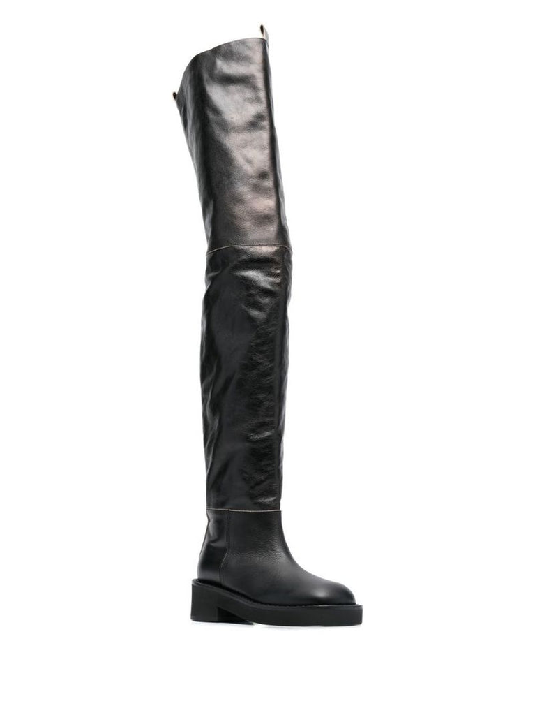 Black 55 Thigh-high Boots