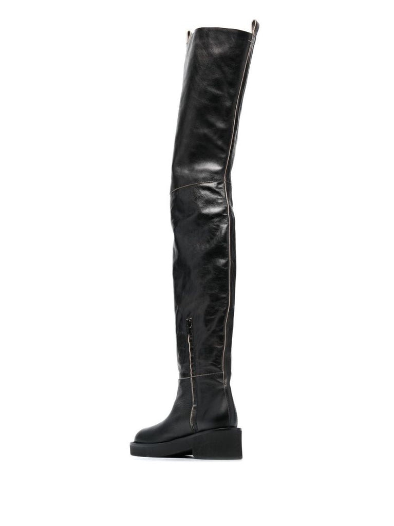 Black 55 Thigh-high Boots