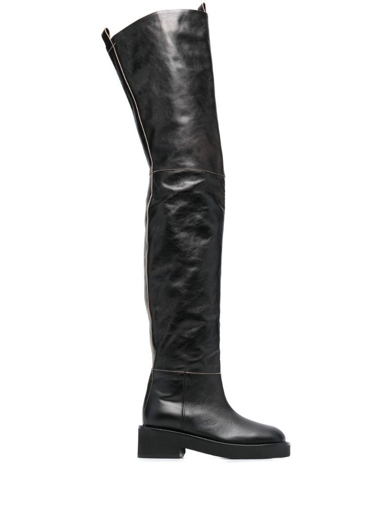 Black 55 Thigh-high Boots