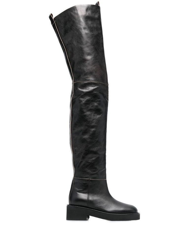 Black 55 Thigh-high Boots