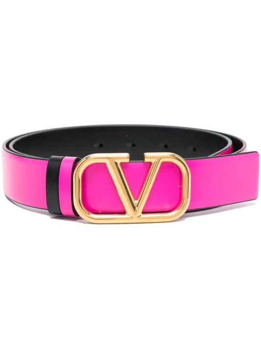 Pink Vlogo Reversible Leather Belt