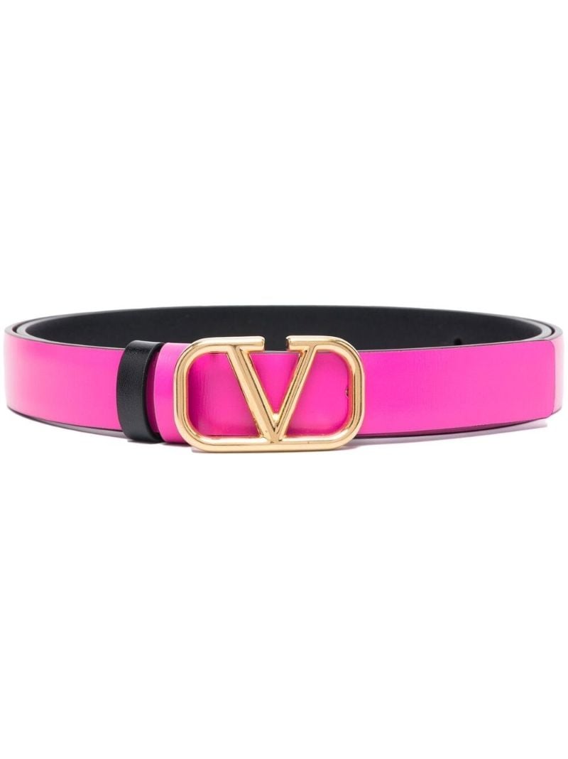Pink Vlogo Leather Belt