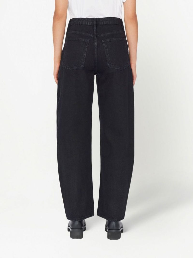 Black Barrel-leg High-rise Jeans