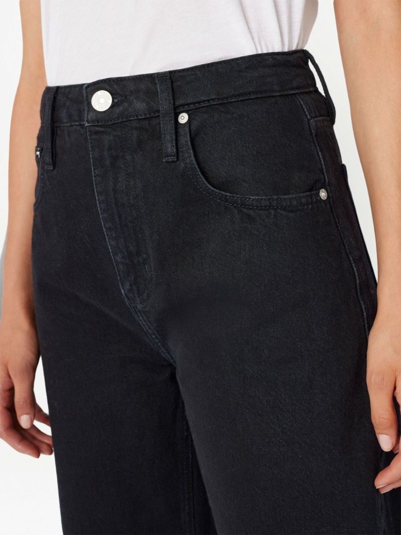 Black Barrel-leg High-rise Jeans