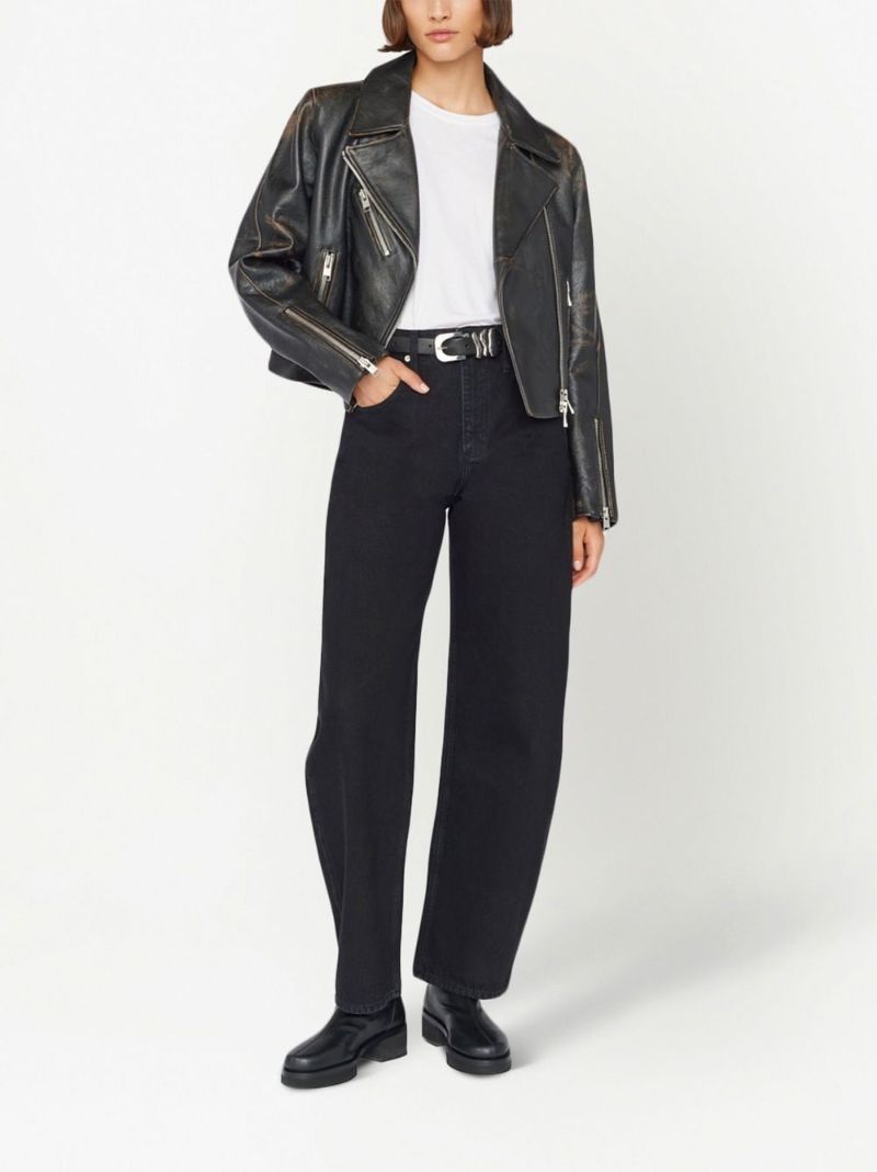 Black Barrel-leg High-rise Jeans