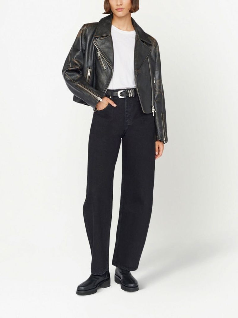 Black Barrel-leg High-rise Jeans