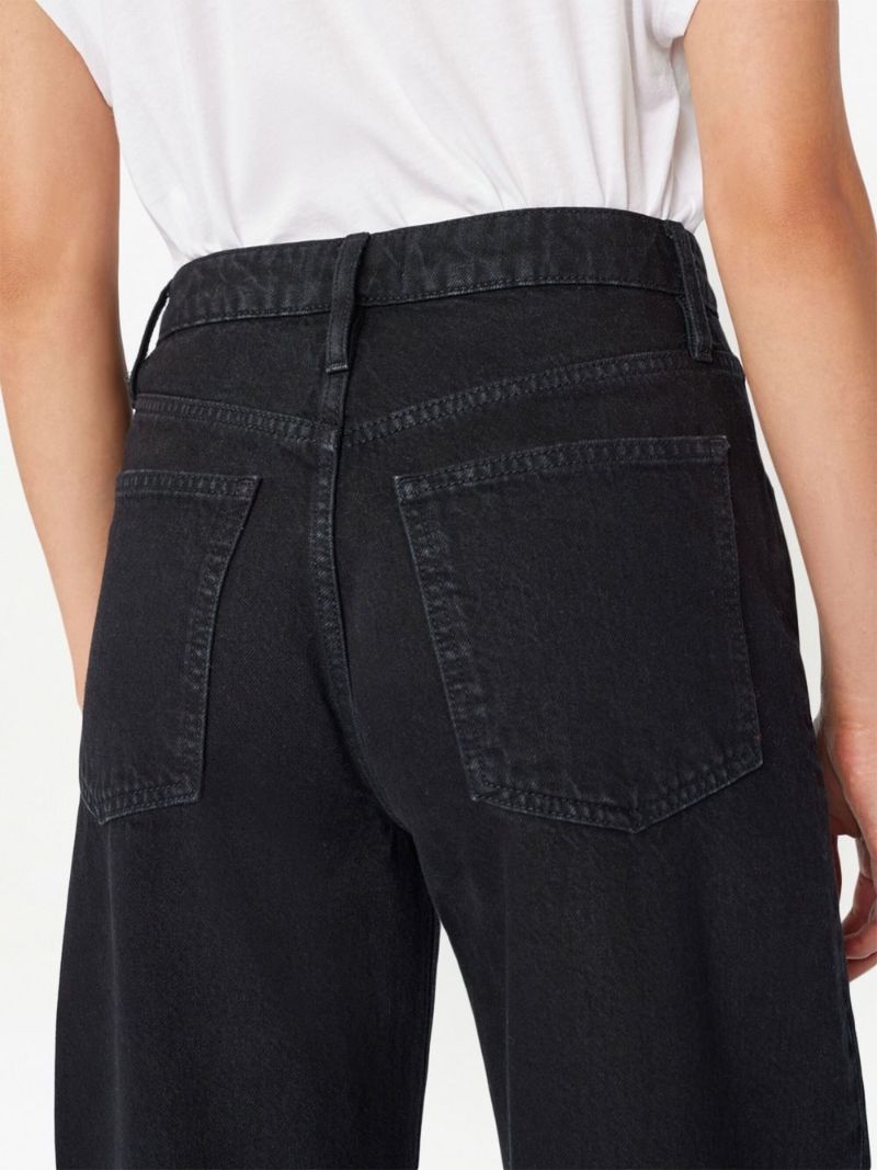 Black Barrel-leg High-rise Jeans