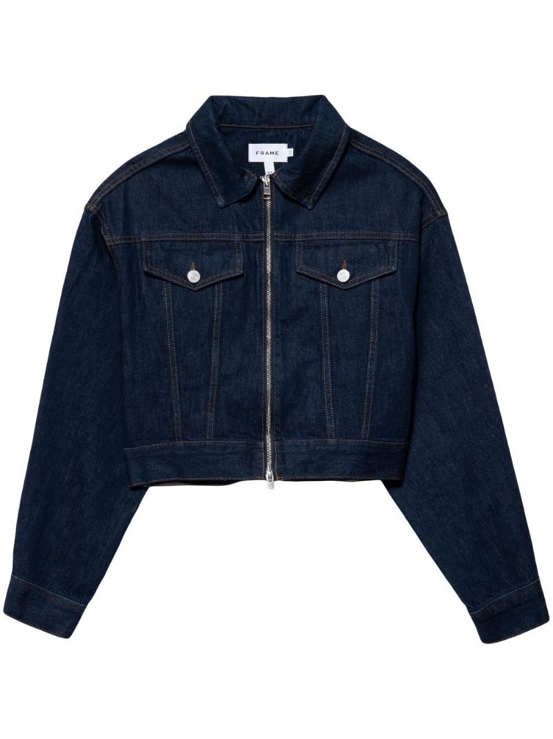 Blue Cropped Denim Jacket