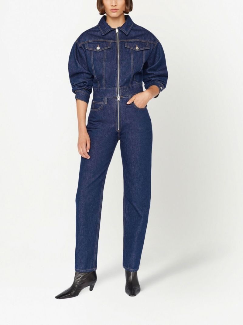 Blue Cropped Denim Jacket