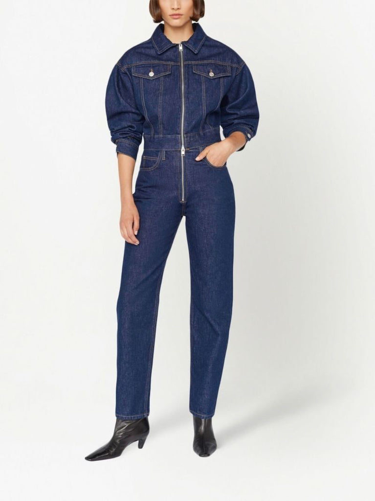 Blue Cropped Denim Jacket