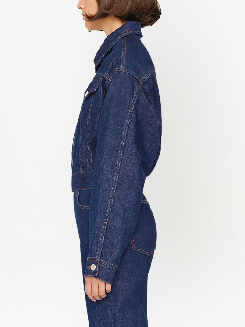 Blue Cropped Denim Jacket