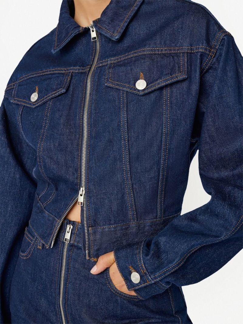 Blue Cropped Denim Jacket