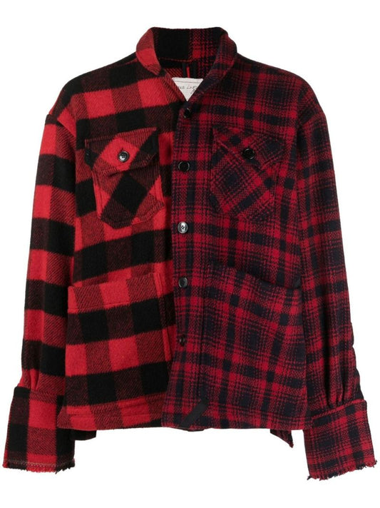 Red and Black Checked Wool Shirt