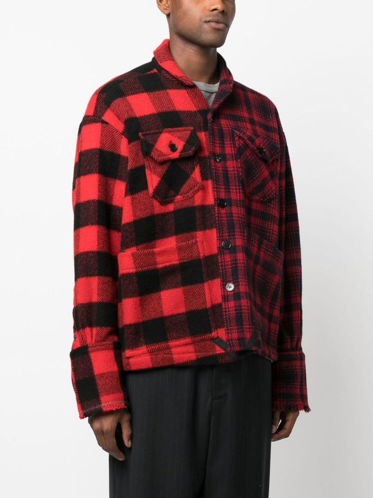 Red and Black Checked Wool Shirt