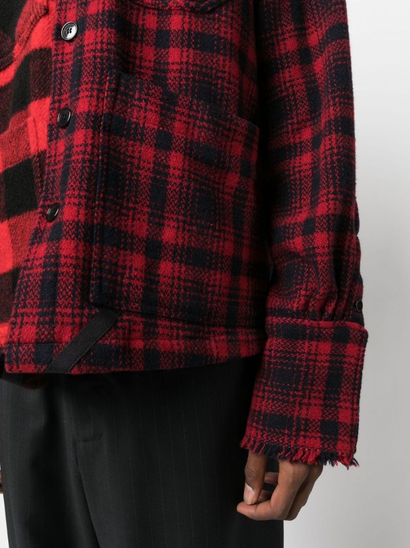 Red and Black Checked Wool Shirt