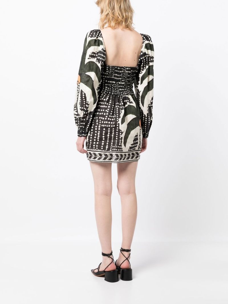 Green Graphic Print Mini Dress