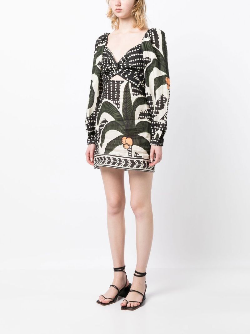 Green Graphic Print Mini Dress