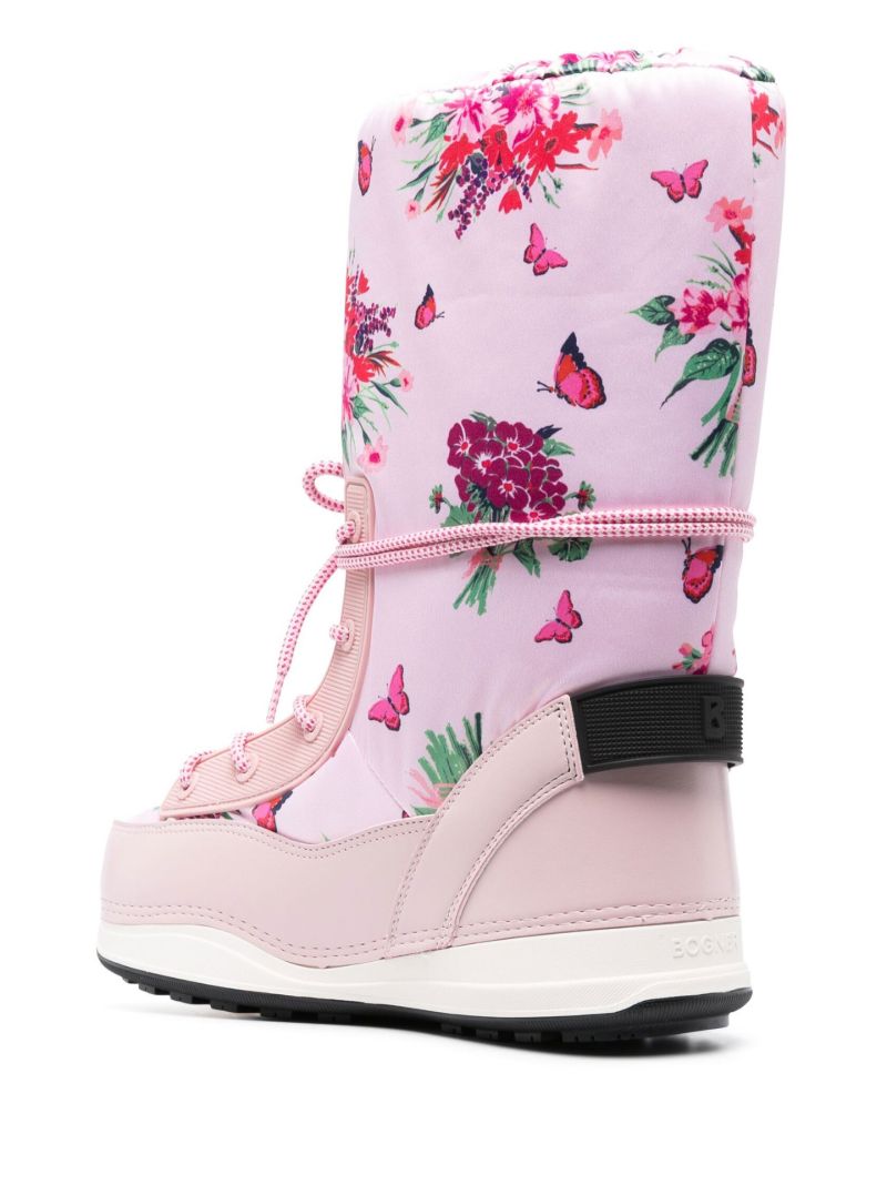 X Loveshackfancy Pink La Plagne Floral Print Snow Boots