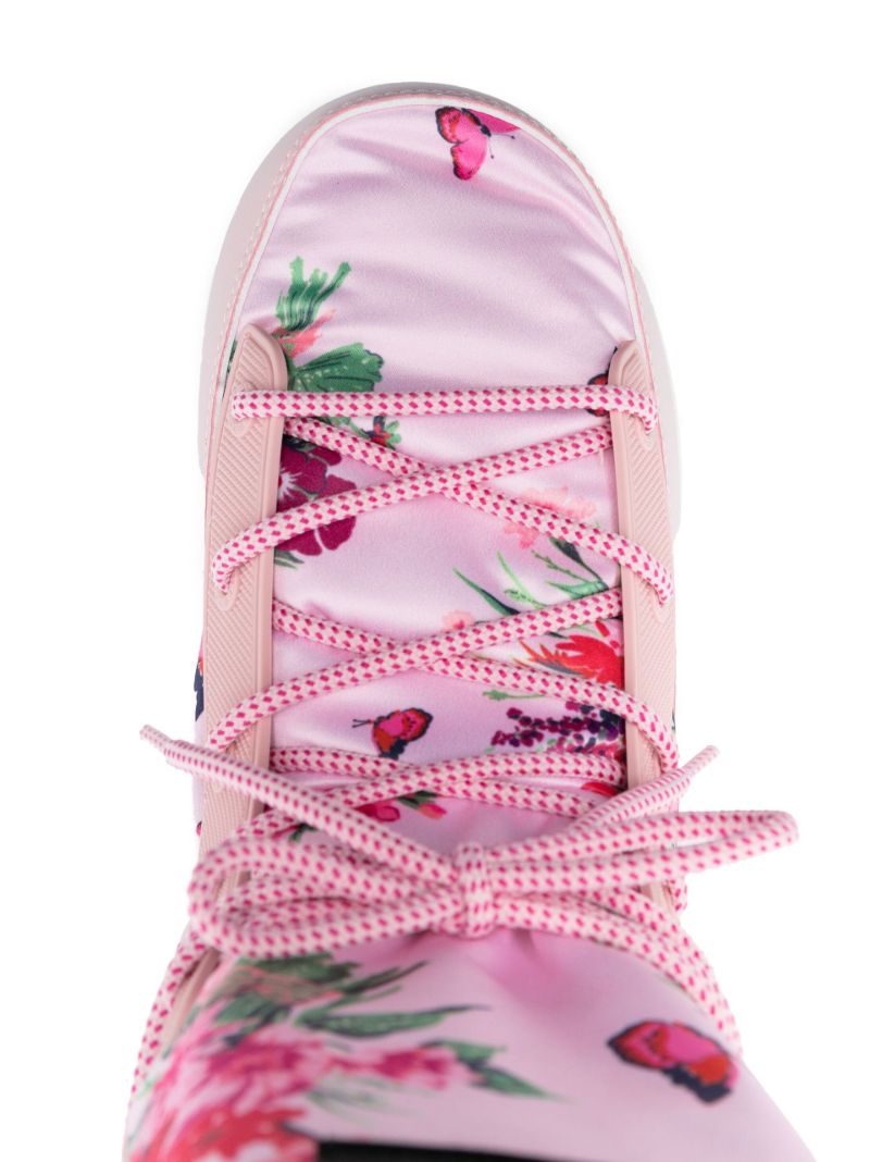 X Loveshackfancy Pink La Plagne Floral Print Snow Boots