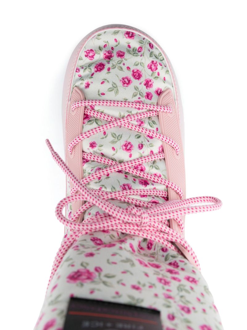 X Loveshackfancy Pink La Plagne Floral Print Snow Boots
