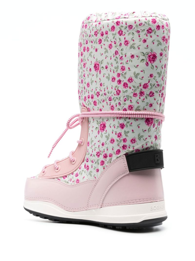 X Loveshackfancy Pink La Plagne Floral Print Snow Boots