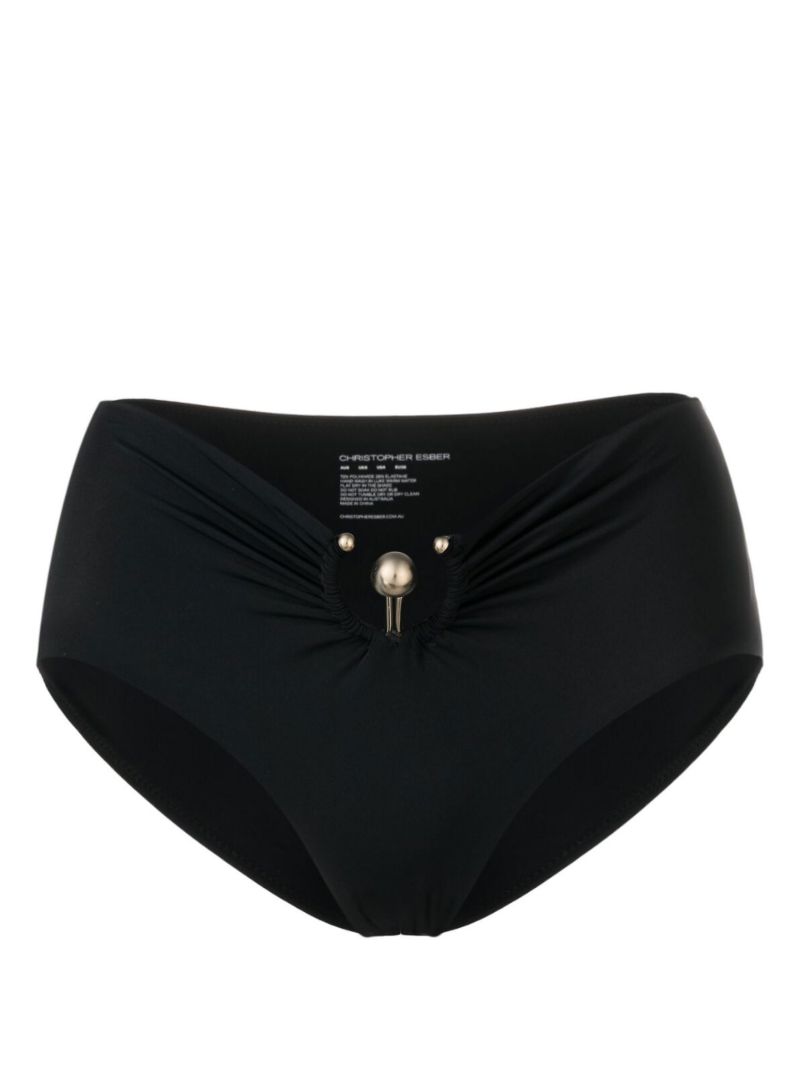 Black Pierced Orbit Bikini Bottoms