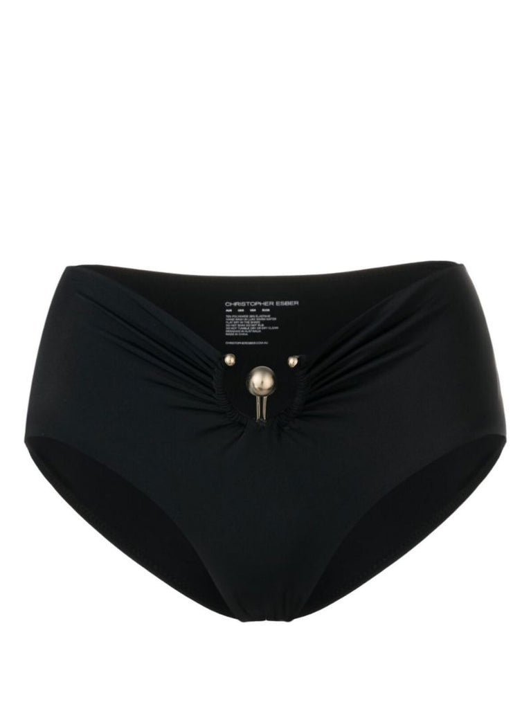 Black Pierced Orbit Bikini Bottoms