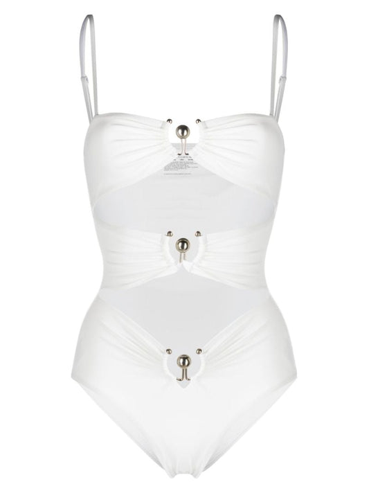 White Pierced Orbit Swimsuit