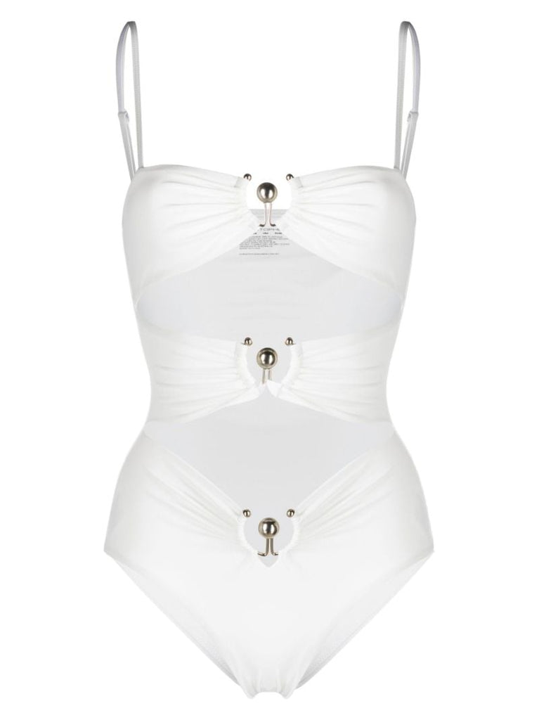 White Pierced Orbit Swimsuit