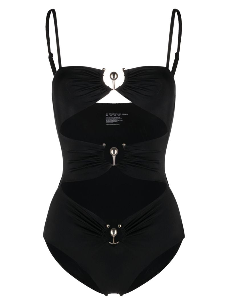 Black Pierced Orbit Swimsuit