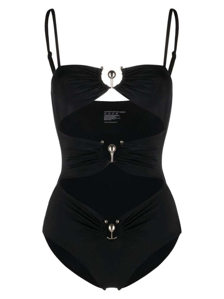 Black Pierced Orbit Swimsuit