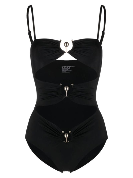 Black Pierced Orbit Swimsuit