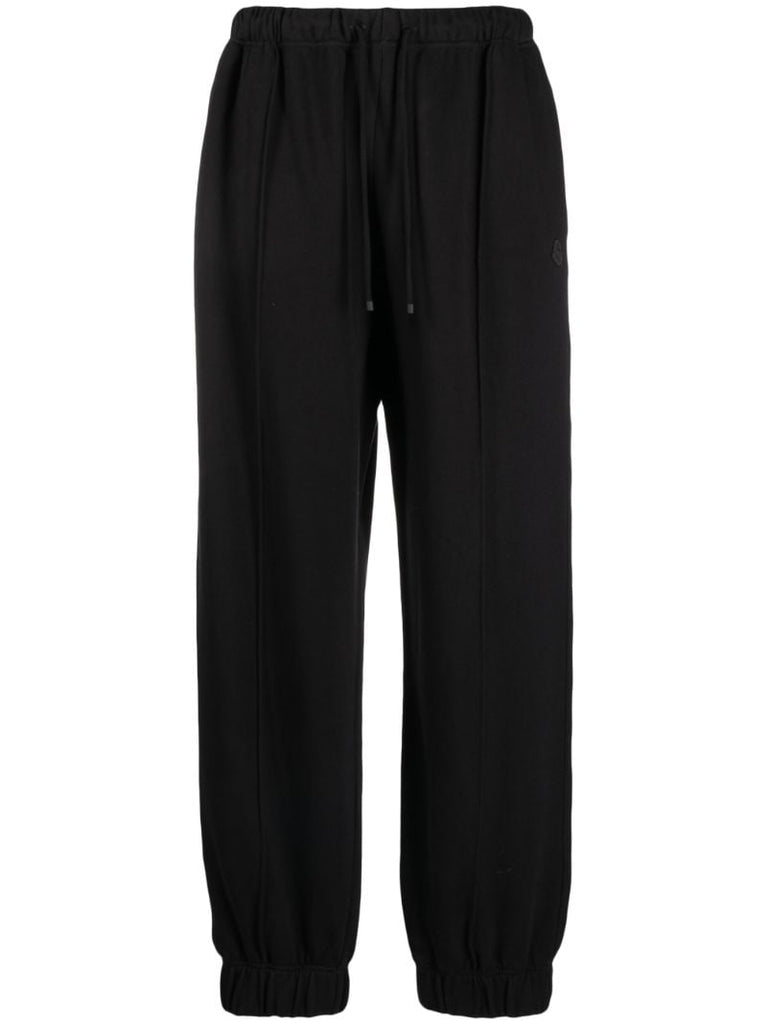 Black Cotton Straight-leg Track Pants