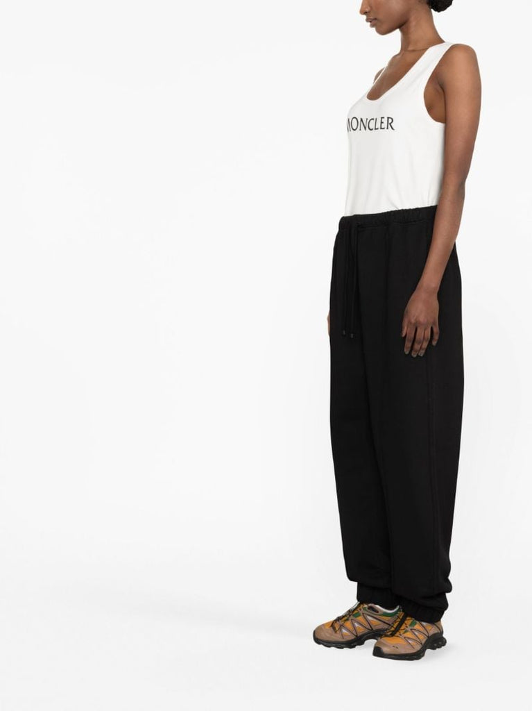 Black Cotton Straight-leg Track Pants