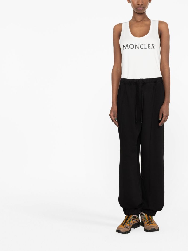 Black Cotton Straight-leg Track Pants
