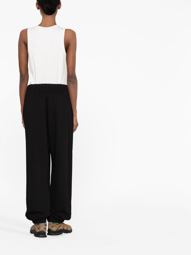 Black Cotton Straight-leg Track Pants