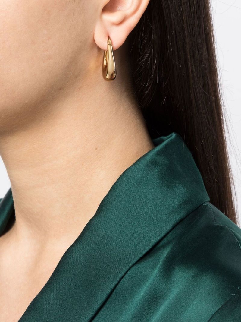 Gold Oval Hoop Earrings
