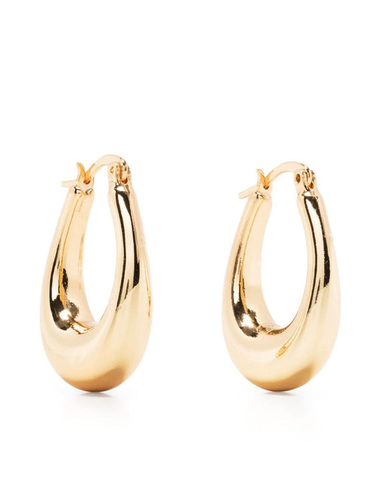Gold Oval Hoop Earrings