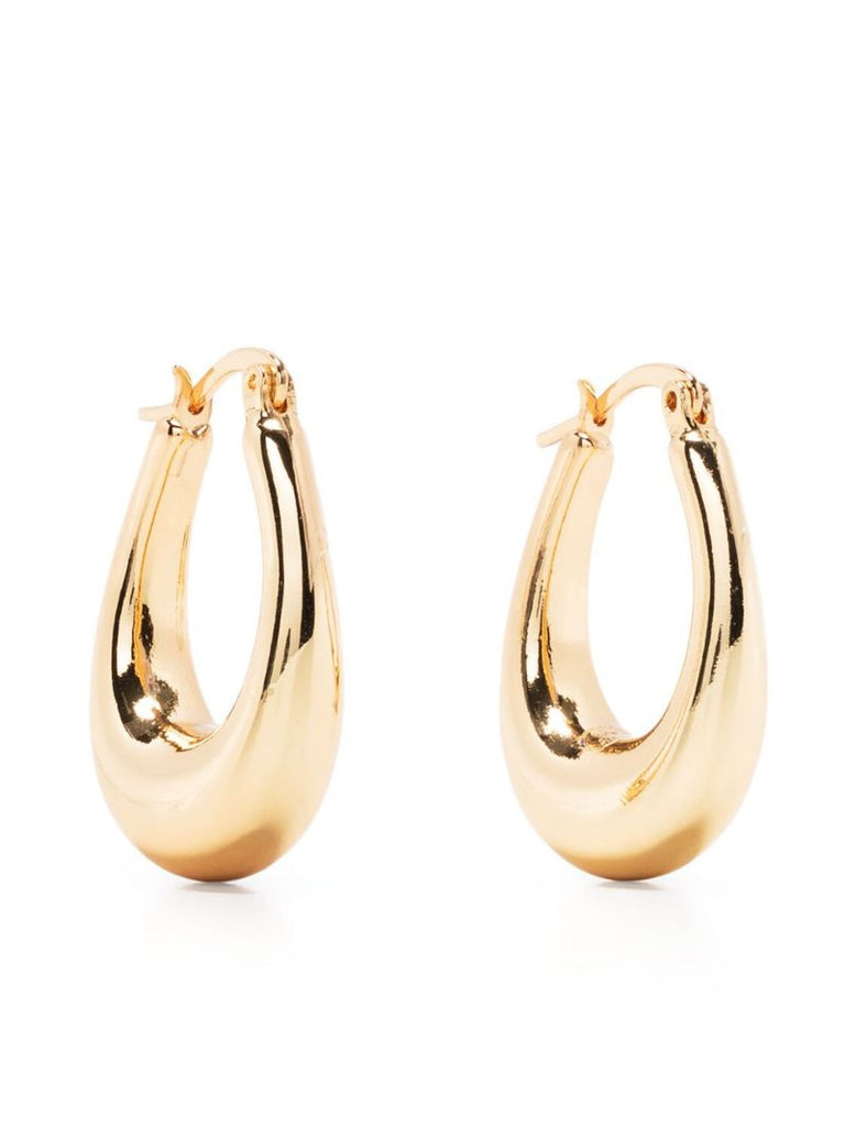Gold Oval Hoop Earrings