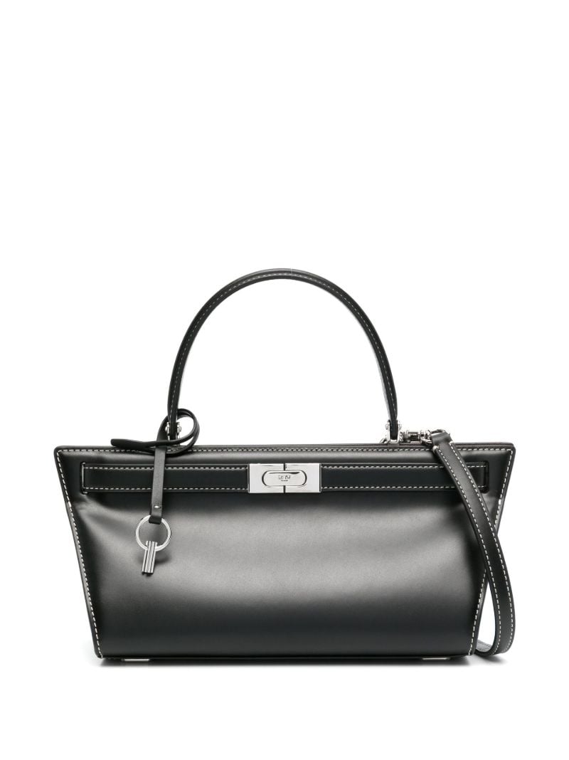 Black Cat Eye Leather Top Handle Bag
