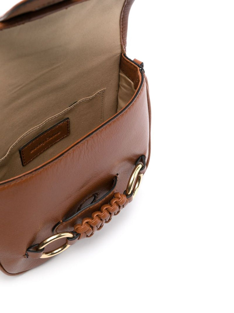 Brown Saddie Leather Shoulder Bag