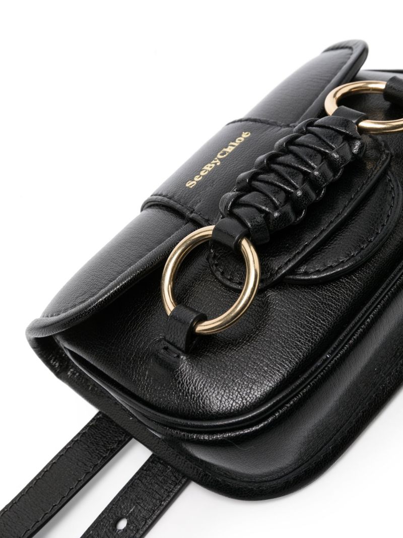 Black Saddie Leather Cross Body Bag