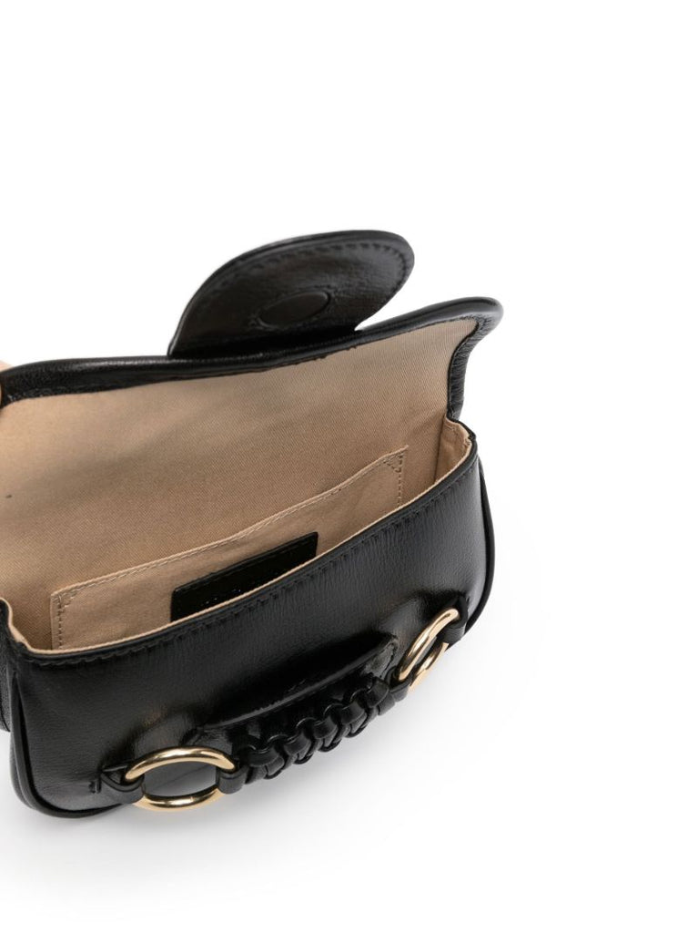 Black Saddie Leather Cross Body Bag